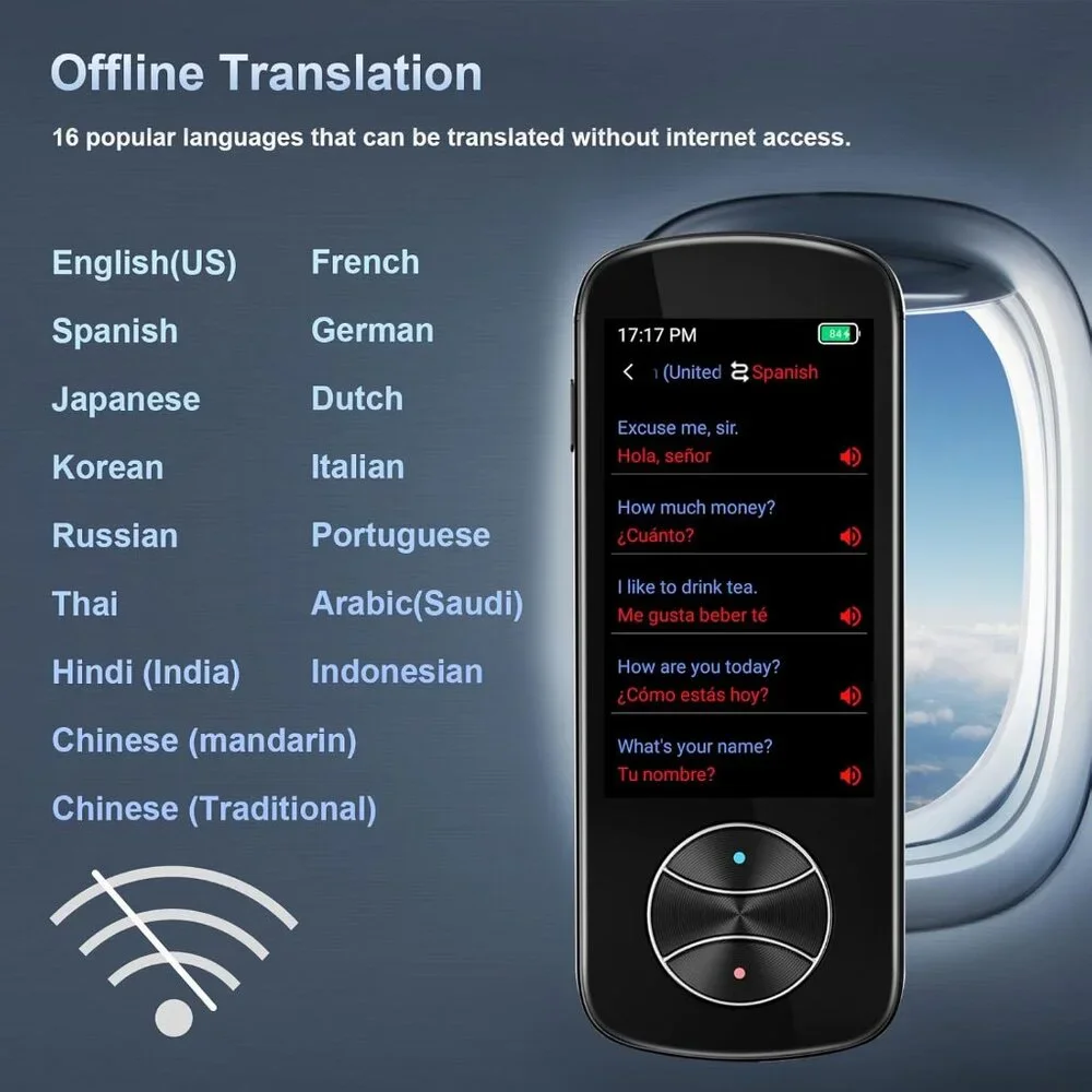 Language Translator Device, Language Translator Two Way with Voice/Offline/Photo